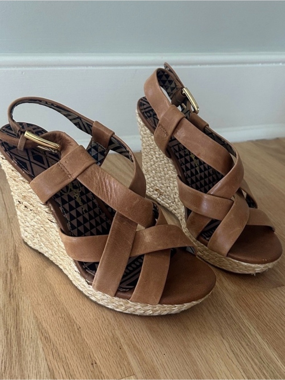 Jessica Simpson Chestnut Braided Espadrille Wedge Sandals